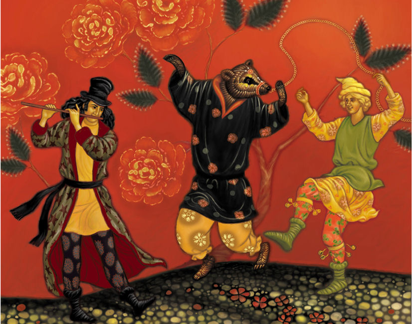 Russian-style Dancing Bear troupe